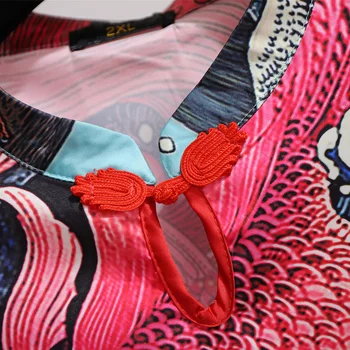 Hiina qipao lühike stiil cheongsam naiste traditsiooniline silk satiin kleit draakon&phenix Prindi kleit