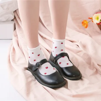 Uus Maasika-Kirsi Õie Armastus Trend Kolledži Stiilis Sokid Korea Trend Armas Väike Värske Kähara Sokid Mugavad Sokid