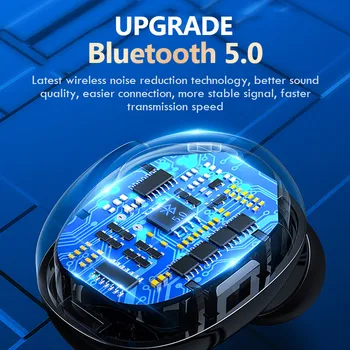 Juhtmeta Kõrvaklapid Bluetooth V5.0 Kõrvaklapid LED-Ekraan 2200mAh Aku Karp koos Mikrofoni Veekindel Kõrvaklappide Touch Control