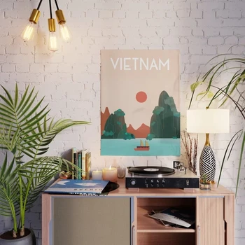 Lõuend Hd Prindib Pilte Päikeseloojangut Maastik Seina Art Maali Kodu Kaunistamiseks Modulaarne Vietnami Reisi Plakati Eest Elutuba Raam