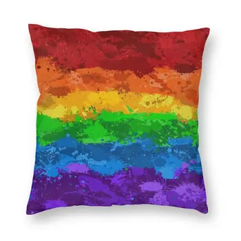 Elav LGBT Rainbow Värvi Plartsutama Lipu Padja Kate Kodu Dekoratiivsed 3D Print GLBT Gay Lesbi Uhkus Padi Auto