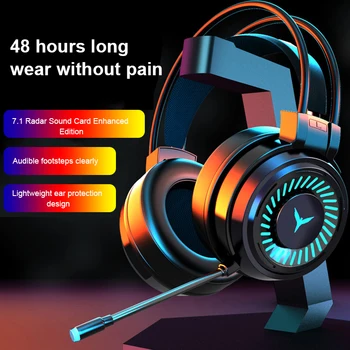 Uus Juhtmega Peakomplekt Mängija Kõrvaklappide Surround Sound Stereo-Kõrvaklapid Koos Mikrofoniga, Värviline Valgus Mängude Overear Tahvelarvuti Gamer