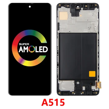 Super AMOLED Samsung Galaxy A51 A515 A515F SM-A515F/DS A515F/DS LCD Ekraan Puutetundlik Paneel Raami Digitizer Assamblee