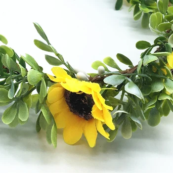 Väike Sun Flower Crown Pulm Peapael Naiste Juuste Aksessuaarid, Headdress Laste Tüdruk Sünnipäeva Vanik Õie Peakatet