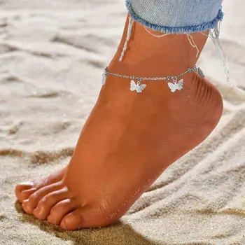 Mood Liblikas Anklets Naiste Bohemian Beach Anklet Kulla Hõbeda Värvi Kett Pahkluu Käevõru Jalg Jala Ehted