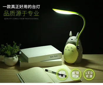 Kawaii Cartoon Totoro Lamp 3 Valik Laetav Tabel Lamp Led Night Light Lugemist Lastele Kingitus Home Decor Uudsus Valgustid