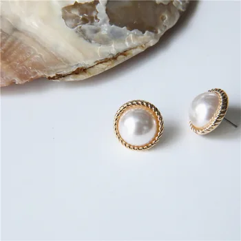 Uus Vintage Ringi Marmor Opaal Suured Kõrvarõngad Naiste Mood Temperament Kuld Ear Stud Ringi Pärlitest Ehted Kivi