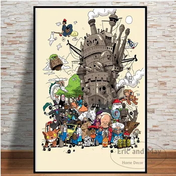 Studio Ghibli Austust Jaapani Anime Totoro Printsess Plakatid Ja Pildid Lõuendile Maali Nordic Teenetemärgi Home Decor Pildile