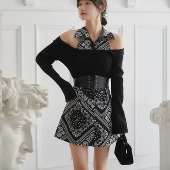 Vintage Kleit Suvel Lühikesed Varrukad Must Seelik korea Mood Kleidid, Tuunikad Naiste 2020 Vabaaja Strappy Kleidid Hara Juku Boho