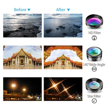 APEXEL Uus 6In1 Kit Objektiiv Fotograaf Mobiiltelefoni Kit Objektiivid Makro, lainurk Fish Eye CPL Filter iPhone Xiaomi Mi9