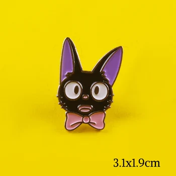Sõle Must Kass Cartoon Metallist Rinnamärgid Riided Anime Ikoonid Teksad Seotud Ehted Rinnamikrofon Pin Badge Kotid Pin-Anime Seljakott