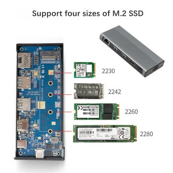 USB-C 3.1 hub tüüp c-M. 2 B võti HDMI-ühilduvate 4K 60Hz 10Gbps M. 2 SSD korpuses USB-C-hub splitter adapter sobib MacBook