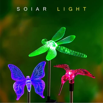 Mitmevärviline LED Solar Aed Valgus Väljas Dragonfly/Liblikas/Lind Muru Lambid Tee Street Maastiku Tuled Hoovis Decor Light