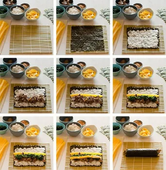 5tk/set Riis Hallituse Sushi Tegemise Vahend, Komplektid DIY Bambusest Sushi Tegija Set Roll Cooking Tööriistad Käsitsi valmistatud Jaapani Köök Vahend