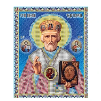 DIY Diamond Maali ristpistes Usuliste Ikoon Saint Nicholas Rhinestone Crystal Näputöö Diamond Tikand, käsitöö