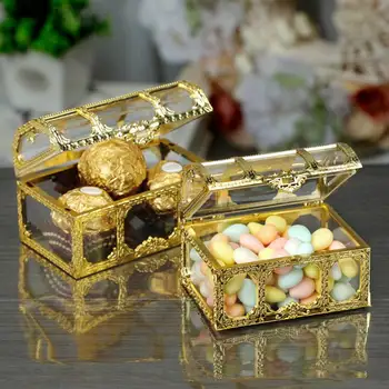 Kook Candy Box Pakendi Gold Foil Baby Shower Mini Plastikust Õõnes Pulm Teene Ravida Isiku Korral Pakkumise Abielu Kingitus 1TK