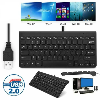 Kuum Mini Juhtmega Klaviatuuri USB-78 Võtmed Veekindel Home Office Must Valge Klaviatuuri ARVUTI Desktop Sülearvuti Sülearvuti