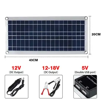 12/24V Päikeseenergia Süsteemi 200W päikesepaneel Akulaadija 2000W Inverter USB Kit-Täielik Töötleja 220V Kodu Grid Telkimine