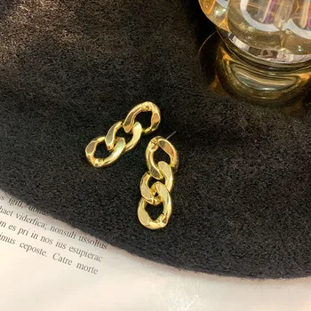 Ei cadena eslabones Vintage oro para Las Mujeres Boho Geométrica de Metallist de moda Lihtne pendientesбосоножки женские 2021oorbellen