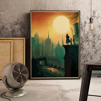 Baar-Kohvik Tuba Living Art Kodus Seina Decor Populaarne Mäng Bloodborne Isikustatud Retro Stiilis Pildi Kvaliteedi Lõuend Maali Poster