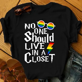 Euroopa Riided homo -, bi-homo ei tohiks keegi elada kapp vikerkaar t-särk riided tüdrukutele naine mõõdus vintage tops