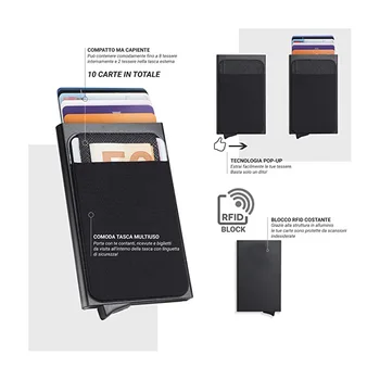 Meeste Äri-Alumiinium Raha ID-Kaardi Omanikult RFID Blokeerimine Slim Metallist Rahakott Mündi Rahakott kaardi puhul krediitkaardi rahakott rfid rahakott