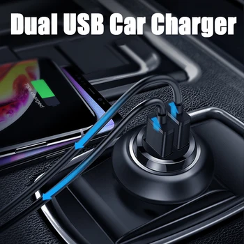 4.8 A Ultra Mini Dual-USB-autolaadija Peidetud Auto-Akulaadija Mobie Telefoni Laadija Kaasaskantav Auto USB Laadija iPhone X 11 Samsung S10
