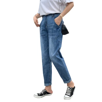 Kõrge Vöökoht Teksad Mõõdus Haaremi Püksid Naiste Teksad Pluss Suurus Push Up Teksad Lai Streetwear Vintage Denim Püksid Püksid Riided