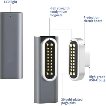Bakeey Magnet-USB-C Adapter 20Pins Type C Pesa USB-PD 100W Kiire Laadimine 10Gbp/s Data Converter