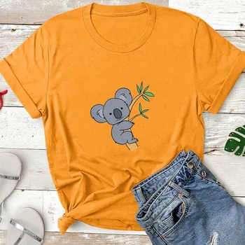 Armas Koala Muster Trükitud Naiste T-Särk Tops Suvel Vabaaja Lühikeste varrukatega Camisetas Mujer O-kaeluse Puuvill Tshirts Naiste Harajuku