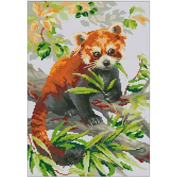 Punane panda mustrid loetud 11CT 14CT 18CT ristpistes Set DIY Hiina Cross-stitch Kit Tikandid Näputöö Home Decor
