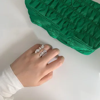 Kerge Tsirkoon Helmed Sõrmustes Naiste Korea Fashion Design Daamid Ringi Jewelries Kõrge Kvaliteediga Hõbe Värvi Ring Ehted