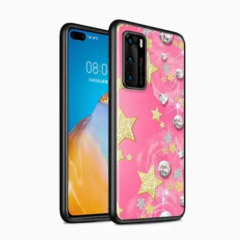 Crystal Rhinestone Lill prindi Huawei P Smart S Z Pro Plus 2018 2019 2020 2021 Mate 20 20X 5G 30 lite Pro Musta Telefoni Puhul