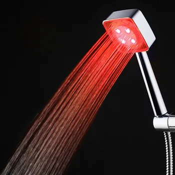 Kolme värvi LED Ruudu Sademeid Dušš Pea Spary Kerge sprinklersüsteem Vannitoa Seinale Paigaldatud Vannituba Led Showerhead Dropship