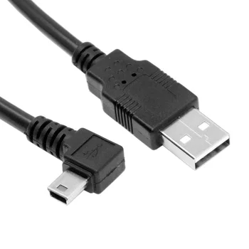 Cablecc Parem Nurk 90 Kraadi Mini USB Tüüp B 5pin Mees USB 2.0 Male Kaabel 0 .5M U2-057-RI