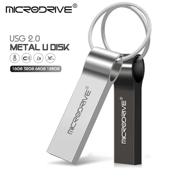 Hulgi-usb flash drive 64gb metallist USB 2.0 hõbedane pendrive 4GB 8GB 16GB, 32GB u disk pen drive 128gb flash mälu võti