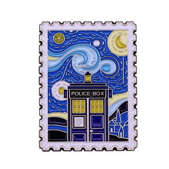 Van Gogh Starry Night Politsei-Box Emailiga Pin-film & maali kunst Tarvik