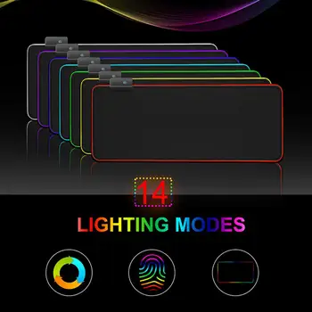 RGB Pehme Suur Gaming Mouse Pad Mõõdus Hõõguval Led Laiendatud Mousepad mittelibiseva Kummist Alus Arvuti Klaviatuuri Pad Matt backlight