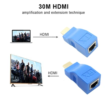 REDAMIGO 30m HD 1080P HDMI Extender 1x1 HDMI Splitter saatja&vastuvõtja HDMI-kaabel, millel RJ45 Cat6 kaablit projektori HDTV