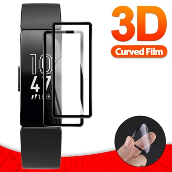 3D Pehme klaaskiu kaitsekile Kaas Fitbit Inspire HR Full Screen Protector Puhul Inspire 2 Smart Käevõru Bänd
