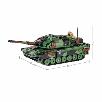 GUDI 1043 töö 6105 saksa Leopard 2A6 Main Battle Tank Mudel kokku pandud ehitusplokk Lastele Mõeldud Mänguasjad Poistele Kingitus