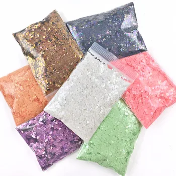 50G Holograafiline Glitter Valge/Shift Värvikas Nail Art Paksu Sädelevat Helbed Viilud Maniküür Segu Glitter ,Värv muutus Glitter &