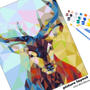 GATYZTORY DIY Värvimine Poolt Numbrid Komplektid Täiskasvanud Loomade Pildi Number Komplektid Käsitöö Diy Kingitus Koju elutuba Decor Käsitöö