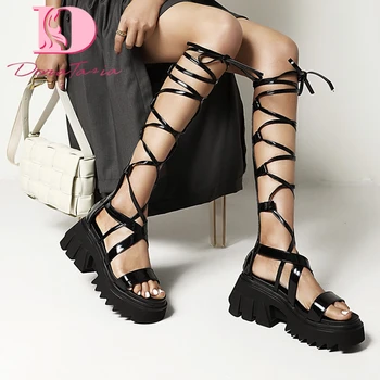 DoraTasia Pluss Suurus 35-46 Naine Gooti Punk Sandaalid Moe Platvormi Paksu Kõrged Kontsad Rooma Sandaalid Trendikas Naiste Kingad Naine