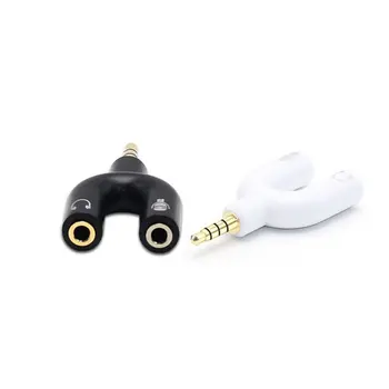 3,5 mm Splitter Stereo Plug U-vorm Stereo Audio Mic & Hoofdtelefoon Oortelefoon Splitter Adapterid Voor PS4 PC WIFI 50*30*20mm