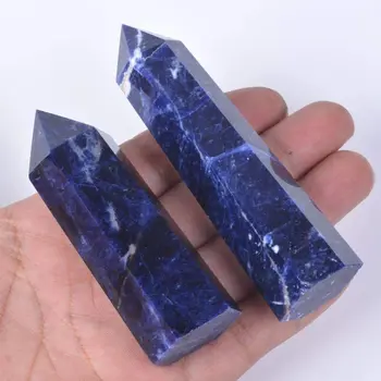 1TK Loomulik Sodalite Gemstone Crystal Kuusnurkne Tõi Reiki Tšakra Lihvitud Prisma Võlukepp Kivi Home Decor