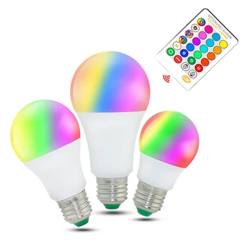 Smart Bluetooth LED Lamp E27 B22 110V 220V LED Tõmbamisega 5W 10W 15W RGB RGBW RGBWW Magic Lamp + IR Remote või Bluetooth