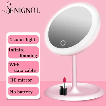 360 Pöörde LED Peegel Meik Mirror Light HD Tabel Peegel Smart Touch Control Reguleeritav Valgus Laua-ja Kosmeetikatooted Seisev Peegel