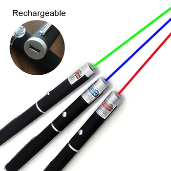 USB-5MW 650nm Roheline Laser Pen Must Tugev Nähtav Valgusvihu Laserpointer 3colors Võimas Sõjaline