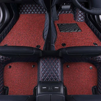 RHD Puhul Kia Seltos KX3 2020 Luxury Double Layer Traat Aas Auto põrandamatid sisustuselemendid Vaibad Styling Custom Veekindel